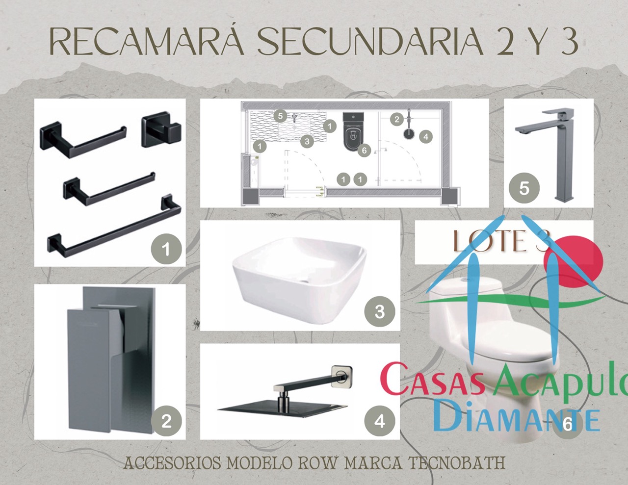 Paradiso Residences Edén 3 - Modelo accesorios baños 2